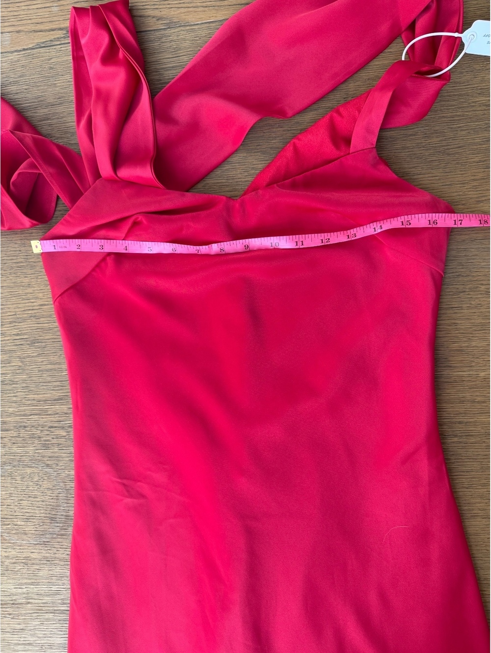 SHEIN Belle red satin cowl-neck maxi dress NWT size 6 M - Picture 7 of 11